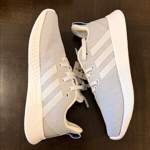 adidas Light Gray Mesh Lace-Up Sneakers